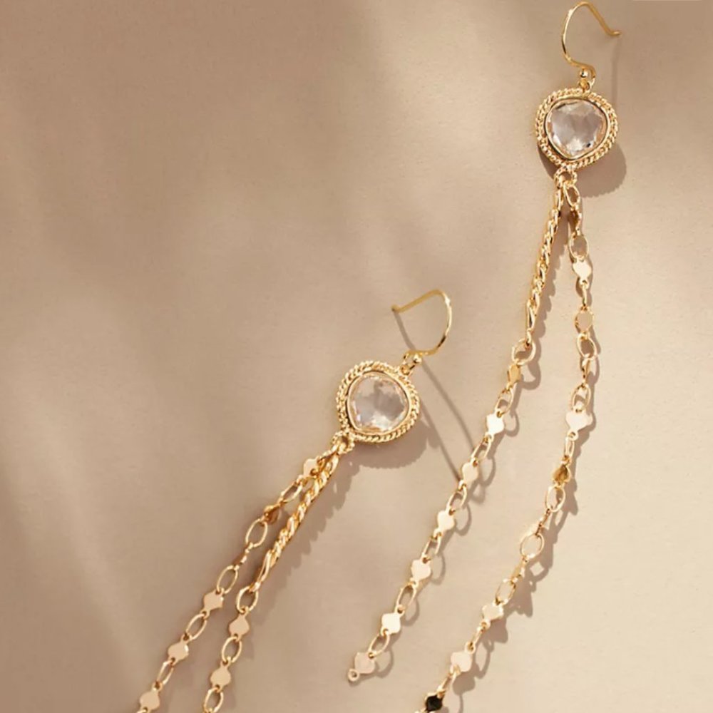 Anthropologie Stone Dangle Drop Earrings NWT